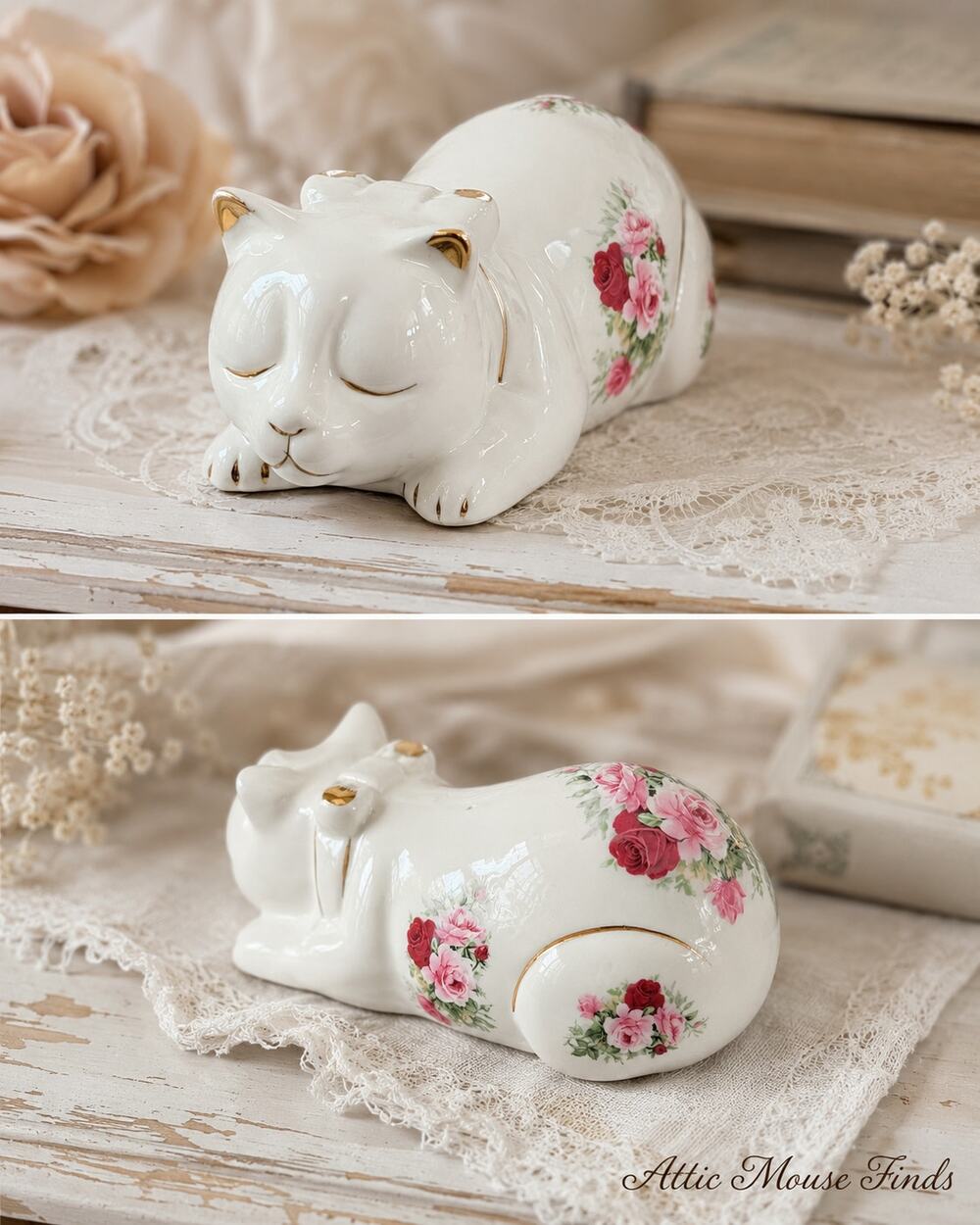 Baum Bros 7in. porcelain cat figurine